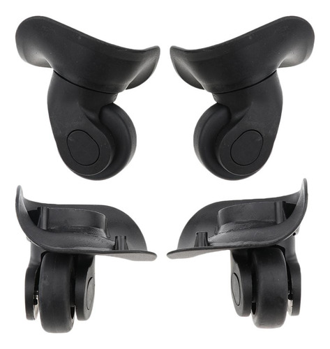 2 Pares De Ruedas De Maleta De Equipaje Duradero Negro