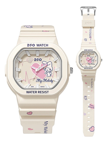 Reloj De Cuarzo Sanrio Watch My Melody Kuromi Para Mujer, Re