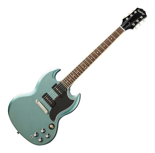 Guitarra elétrica Epiphone Inspired by Gibson SG Special P-90 de  mogno faded pelham blue brilhante com diapasão de louro indiano