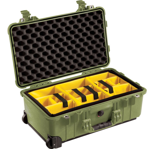 Pelican 1510 Carry On Case With Yellow And Black Divider Set