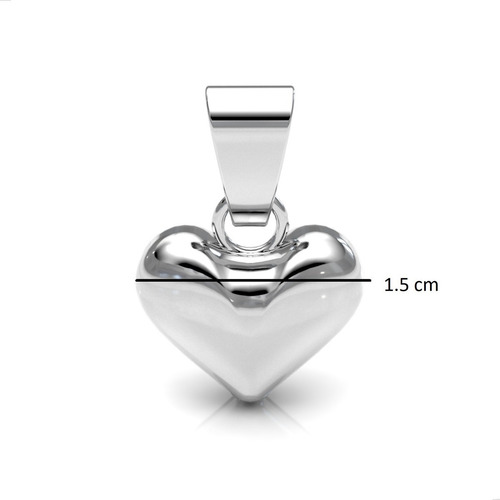 Imagen 3 de 10 de Dije De Plata Ley .925 Corazón Abombado Mujer Agálea Joyería