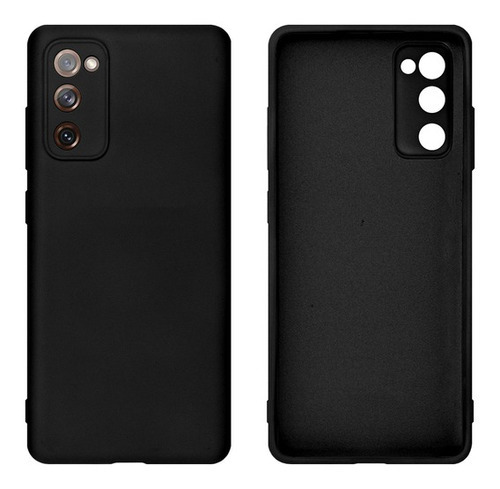 Funda de silicona S20fe Aveludada +pelĂcula 3D P/ Samgung S20 Fe Cor Azul-Marinho