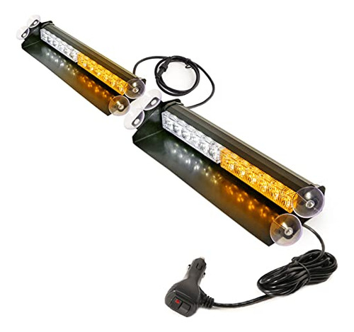 Booyu 2×14.8in Led Dash Emergency Strobe Light Bar 2 En 1 F4