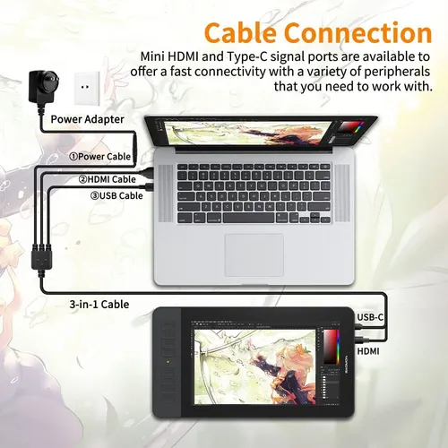 Tableta Gráfica Gamomon Pd1161, Full Hd, 5080 Lpi, 266 Rpm