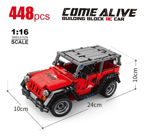 Block Jeep Recargable Auto Armable 448 Piezas