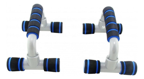 Dois Apoios Para Flexão Simples Azul Com Base Antiderrapante