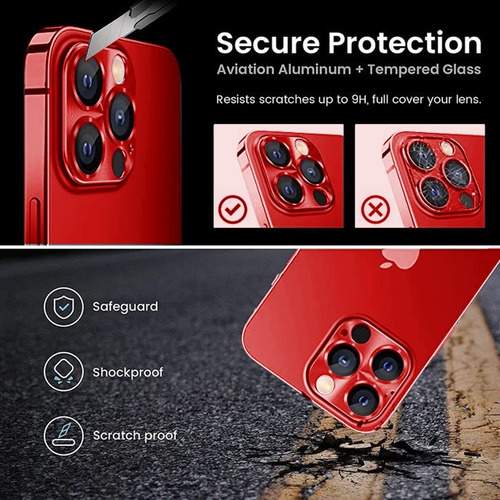 Imagen 2 de 7 de Protector Cámara Aluminio Para iPhone 14 Pro - 14 Pro Max