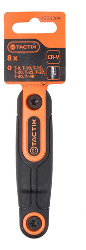 Juego De Llave Torx Inviolable Tipo Navaja 8 Piezas Tactix Color Naranja