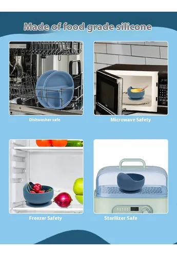 ¡feliz Comida! Juego De Cubiertos De Silicona Para Bebé.