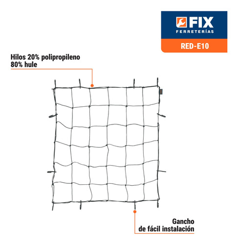 Red De Carga Porta Equipaje De 1 M X 1 M Truper Red-e10
