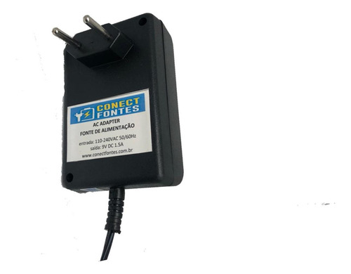 Fonte Para Caixa De Som Vc 7302 Compatível 9v Dc 1.5a