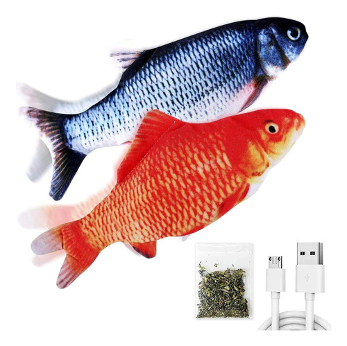 Tooge 2 Pack 11 Floppy Fish Cat Juguetes Con Silvervine Y...