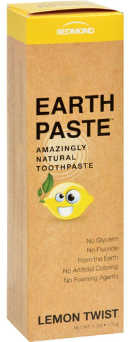 Redmond Earthpaste - Pasta Dental Natural Sin Fluor, Tubo De