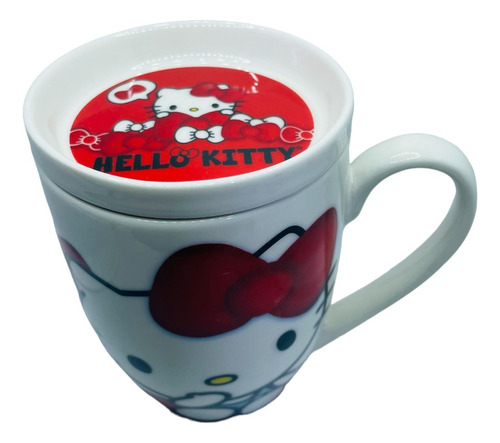 Taza De Porcelana Con Tapa Galletero Hello Kitty Original