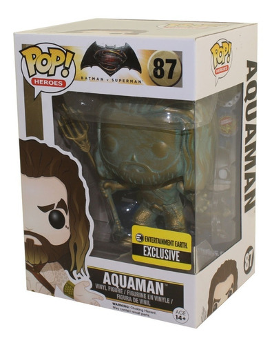 Funko Pop Aquaman #87 Patina Sticker Exclusivo Protector
