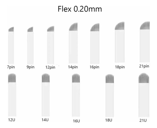 100 Navajas Microblading Flex 0.20mm