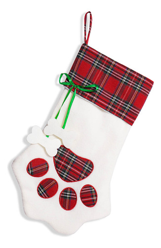 Calcetín Navideño Para Perros, Bolsa De Golosinas Con Estamp