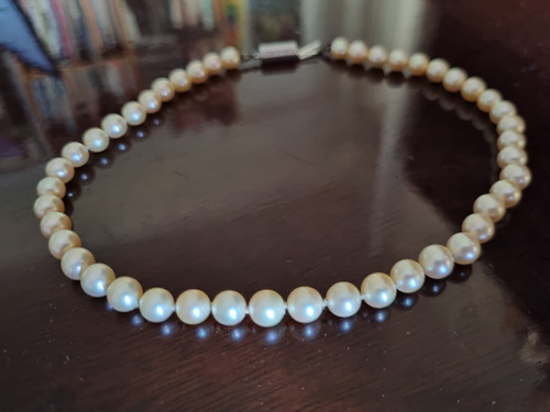 Collar Y Pulsera Perlas Cultivada 6m 38/18cm Broches Oro Bri