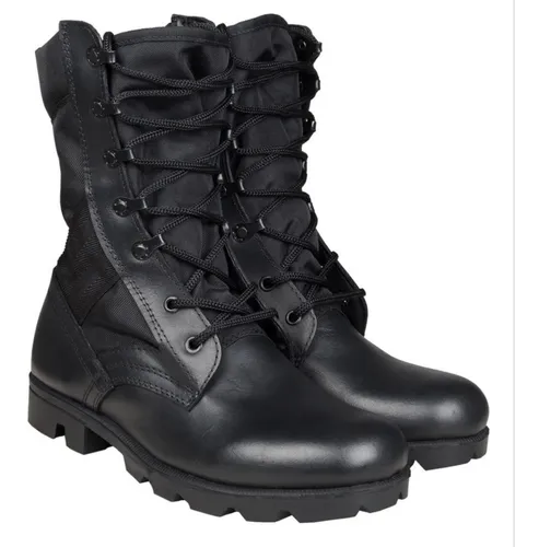 Botas Tacticas Modelo Cuero Negra | MercadoLibre