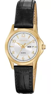 Reloj Citizen 61187 Eq0593-26a Mujer Correa Piel Fechador Color Del Fondo Blanco 61187