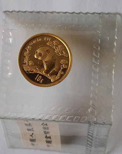 Moneda Panda China Oro 1/10 Onza Certificado 999 10yuan 1997