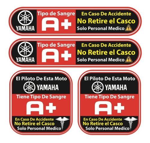 Sticker Reflejante T/ Sanguineo Casco Compatible Con Yamaha