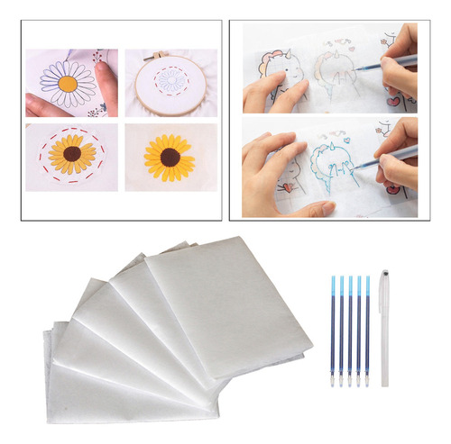 5xfabric Transfer Paper Soluble En Agua Bordado