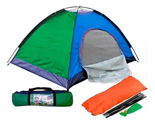 Carpa Camping 2 Personas Tienda Acampar 200x120 Cm + Bolso