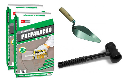 Kit 2x Argamassa 10kg Colher Pedreiro 9 E Martelo 40mm Roma