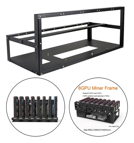 6/8 Gpu Minería Rig Marco Rack Gpu Tarjeta Caso Miner Bitcoi
