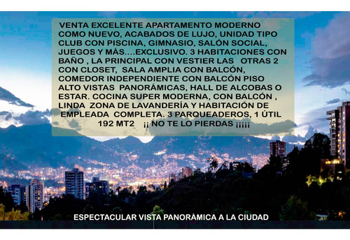 Venta Apartamento Medellín Poblado Campestre Nuevo Vista Luxury Alto 