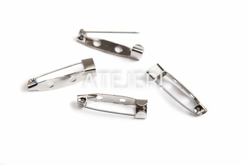 Imagen 2 de 8 de Base Gancho Para Prendedor De Metal 38mm X 100 Unidades