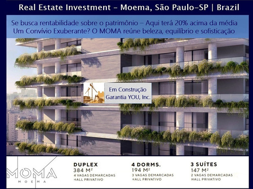 Alto Padrão - Moma Moema | Aptos 3 E 4 Dorms (147m², 194m² E 384m²) | Em Obras