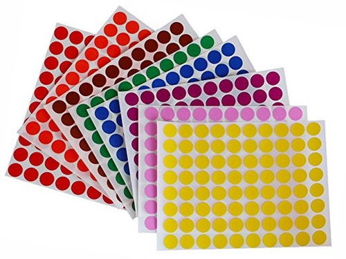 Kids Artesanía Etiquetas - Coloridos 1/2 Pulgadas Dots Etiqu
