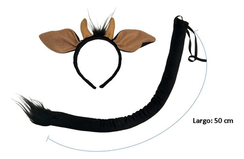 Diadema Y Cola De Animales Disfraz Primavera 2 Pzas Toro