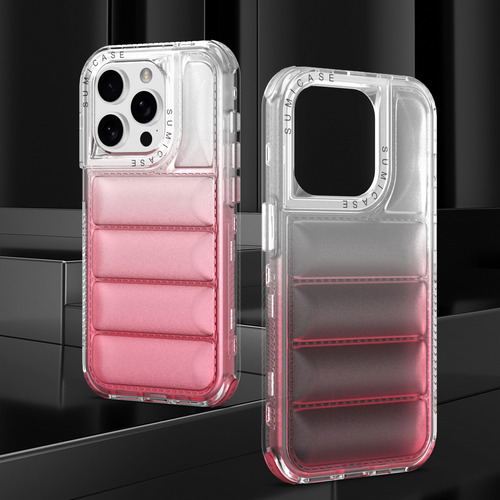 Funda Transparente Acolchonada Antigolpes Para Smartphone Rosa Iphone 16 Plus