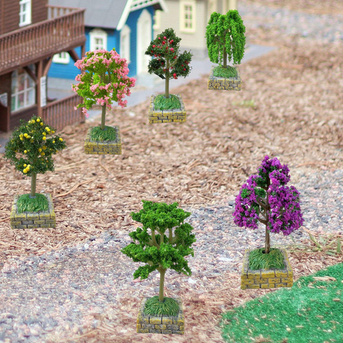 6 Piezas Miniatura Modelo De Árboles Mini Paisaje