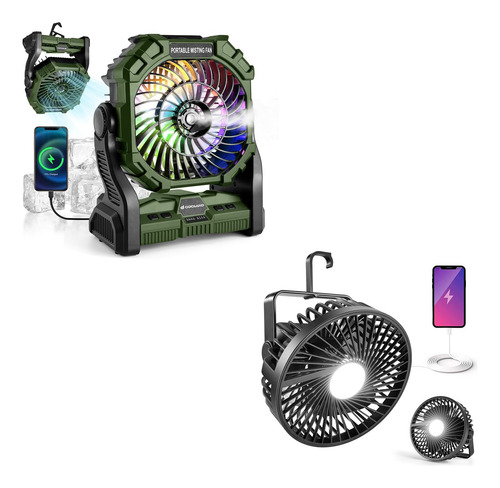 Ventilador Portátil De Nebulización Y Camping Con Linterna L
