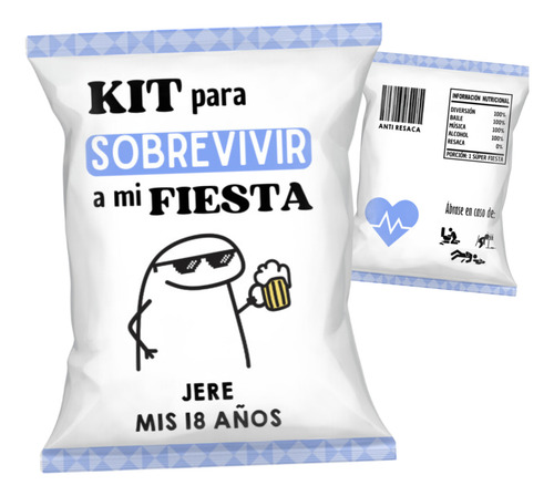 50 Mini Chipbag Bolsitas Kit Anti Resaca Flork Boda Cumple