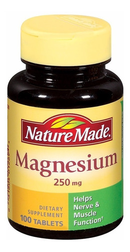 Magnesium 250mg Nature Made Com 100 Tablets Magnesio