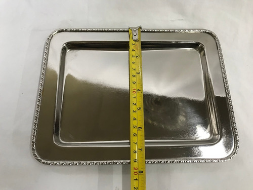 Bandeja Rectangular Plateada Precio X C/u, 9 Unidades Dispon
