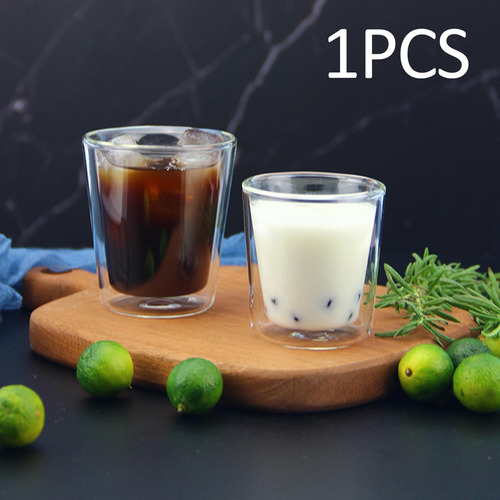 Vasos Transparentes De Doble Pared Resistentes Al 100ml