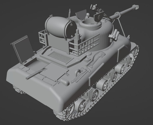 Sherman Repotenciado Impreso En 3d 1/72