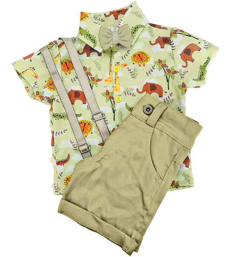 Conjunto Safari Camisa Menino Festa Infantil Temático Susp C