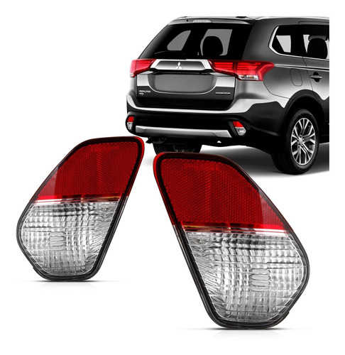 Par Refletor Parachoque Traseiro Outlander 2016 17 18 19 20