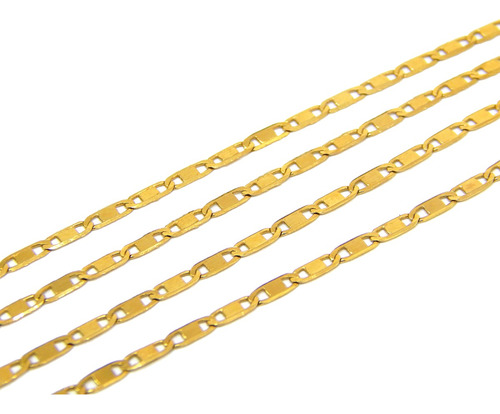 Corrente Colar Cordão Piastrine Em Ouro 18k 70cm 