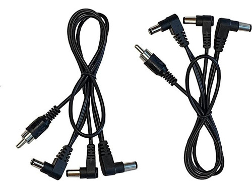 (2) Paquete De 3 Cables De Alimentación Dc Con Pedal De Ef.