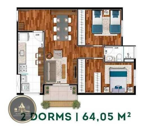 Excelente Apartamento Com 2 Dormitórios Para Alugar, 60 M² Por R$ 2.300/mês - Jardim Tupanci - Barueri/sp - Ap2907
