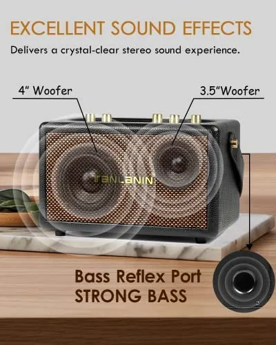 Tanlanin Altavoces Bluetooth Vintage Recargables Portátiles