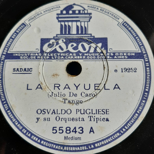 Pasta Osvaldo Pugliese Orq Tip Juan Carlos Cobos Odeon C402